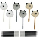 MAYDAHUIかわいいぬいぐるみ動物猫ネコボールペン6本セット黒インク0.5MMおしゃれジェルボールペン可愛い文房具子供学生ギフト