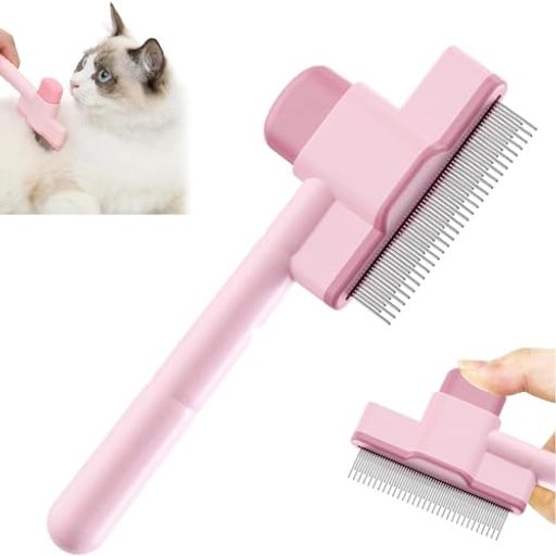 Care Supplies - 猫犬用コームペット用ブラシ猫・犬兼用キャットコームドッグコーム痛くないペットの毛の除去ワンタッチ脱毛ボタン便利な収納持ち運びが簡単長毛・短毛対応痛くないやさしい設計(ピ…