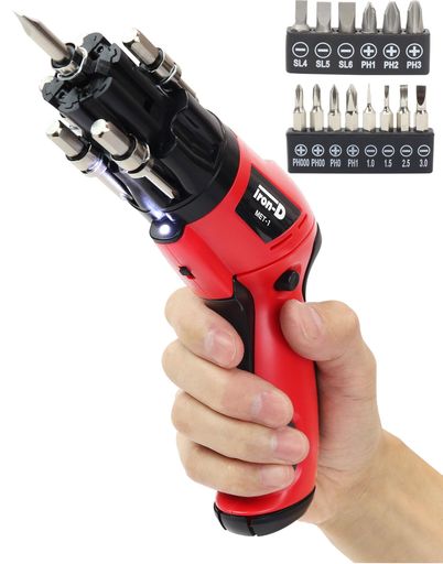 Estale電動ドライバー工具ハンドル変形電池式コードレスバッテリー2Nm家具組み立てDIYビット6種取り付け済みすぐに使える簡単初心者女性も楽々