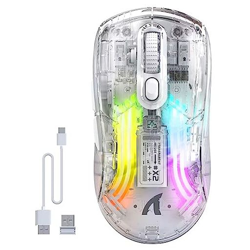 MAMBASNAKExATTACK SHARK X2 ゲーミングマウス 透明 スケルトン おしゃれ 3モード ...