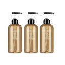 IRETIONシャンプーボトルディスペンサー詰め替えボトル500ml3本セット(オレンジ)