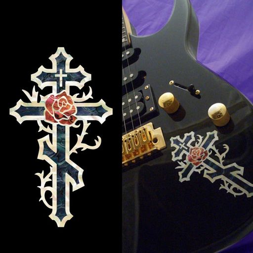 アコースティックやエレキのボディに。 ギタリスト&amp;ベーシスト達のステッカー。貼り方説明書付 簡単に楽器をカスタマイズ 本物の貝・インレイのようなステッカー。 貼った後はレモンオイル等でメンテナンス可能です。