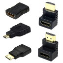 サムコスHDMI変換アダプタコネクター5種類セットMINIHDMI&MICROHDMI90°270度L型延長コネクター全部に対応(2)