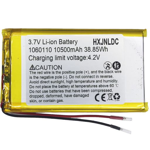 DC 3.7V 10500mah 1060110充電可能リチウムポリマー電池for DIY 3.7-5 V電子製品、内蔵2線電池を交換する