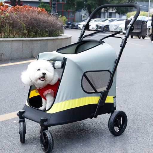 Cart - BingoPawペットカート小型犬折りたたみワンタッチ中型犬ペットバギードッグカート猫低重心4輪一体型