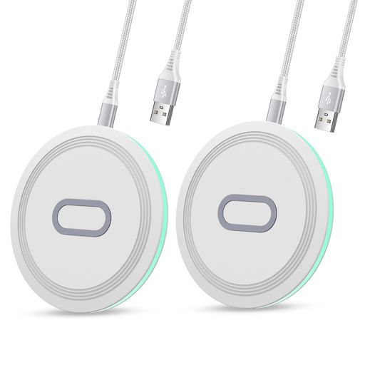 ⚡【便利なワイヤレス充電を】:QI対応デバイスまたはQI対応レシーバーに付けたディバイスを本体の上に置くだけ急速充電できるワイヤレス充電器です。高級PCプラスABSで作られた基板と優れた熱伝導性のある航空機用亜鉛合金で加工された外殻は、内部のサーキットボードとは隔離されたサスペンション設計で過熱を防止し、安全の確保と同時にスマホのバッテリー寿命を延長させます 💡【LEDスマートライト闪电】:電源オン/スタンバイ状態: インジケーター ライトが緑色に点灯し、20 秒以内に充電デバイスが検出されない場合、インジケーター ライトは自動的にオフになります。充電状態:LEDは青に点灯。携帯電話を本製品に置くと、待機していた青信号から青充電状態に変わります。青のLEDはゆっくりと点滅します。充電が終了すると、LEDは待機している緑になります。 🌈【コンパクトな超薄型】:ワイヤレス充電器は厚さわずか6mm、直径10cmと場所をとらず、ポケットにも入れやすいので、旅行や出張先でも気軽に持ち運べます。充電器は頑丈で見た目も良く、オフィスや自宅での使用に最適です。厚さ5mm以下のプラスチック・シリコンケースに対応。