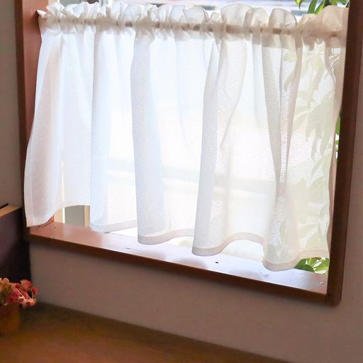 Other - カーテン研究所はるかに小さいミラー効果プレーンカフェカーテンホワイトはるかに大きい幅140cmx70cm1枚入り小窓目隠し透けにくいミラーUVカット洗えるシンプル