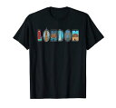 ロンドンのグラフィックレター楽しいイングランド観光客Tシャツ