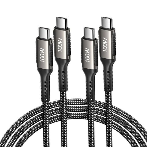 [2個パック]USBTypeC充電ケーブル100W/5APD急速充電対応USBCtoCナイロン編組ケーブ...