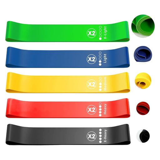 Other - 10個セットトレーニングチューブ筋トレチューブゴムチューブ5段階抵抗レジスタンスバンド天然ラテックスカラー別強度識別ホームトレーニング/ヨガ/ピラティス/リハビリ対応持ち運び便…
