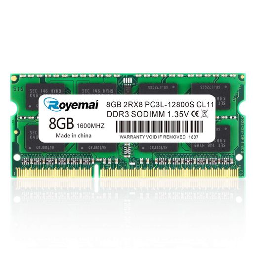 8GB PC3L-12800S DDR3L-1600 DDR3 12800 Sodimm 204ピン CL11 RAM mac対応モデル(電圧1.35V & 1.5V 両対応) メモリモジュール Intel AMD Mac System ノートパソコン用