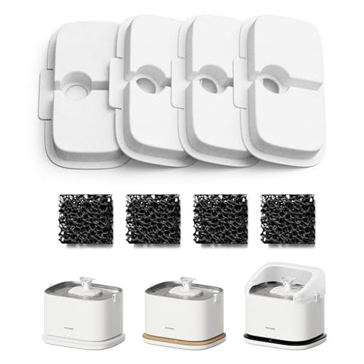 PETLIBRODockstream猫用自動給水器交換用フィルター(PLWF116/PLWF106/PLWF115/PLWF105/PLWF005/PLWF005対応、4枚入り)