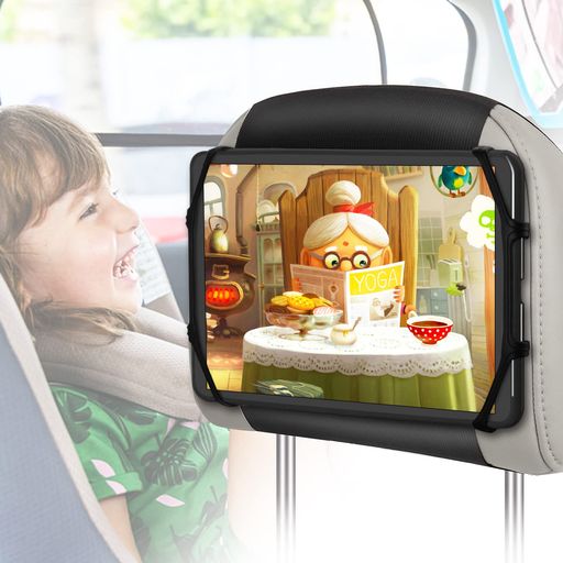 車タブレットホルダー後部座席滑り防止安定性抜群ipad車載ホルダー360°回転可能取り付け簡単7-10.5インチのiPadPro/Air/mini/GalaxyTab/FireHDに対応