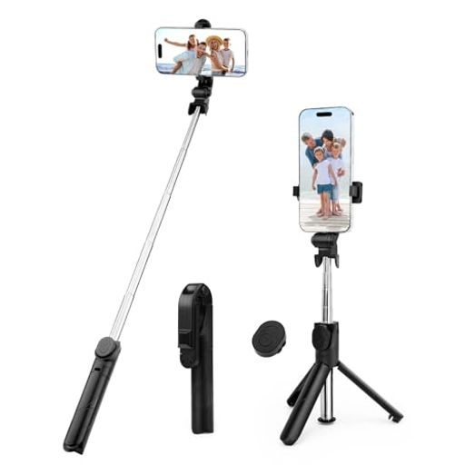 自撮り棒 スマホ 三脚 一脚兼用 bluetooth無線 360°回転 android&iPhone対応 セルカ棒 コンパクト 軽量 旅行携帯便利 リモコン付き 遠距離 写真&動画を撮る セルフィー (XT02ブラック)