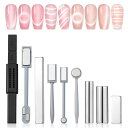Savilandキャットアイマグネットネイル用:9PCSキャットアイジェルネイルポリッシュマグネットツールセット強力な吸引ネイルマグネットネイルスクエアラウンドマグネットスティック多様…
