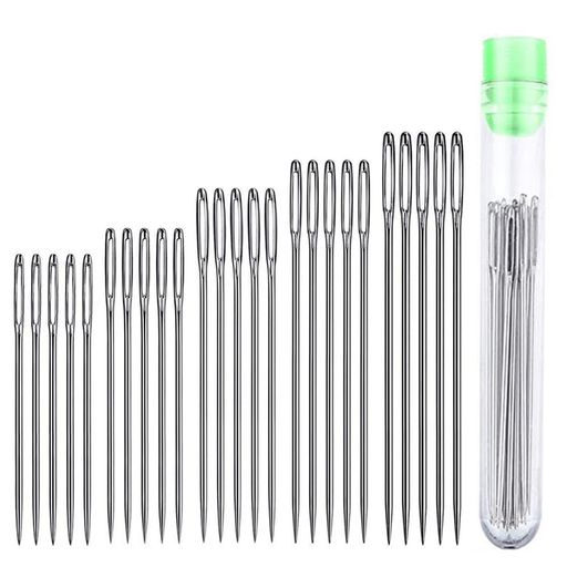 サムコスビーズ針25本入り糸通しビーズ通し大きな目の鈍い針ビーズ織り針ビーズ刺しゅう針縫製革工具手..