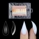 NOVOOVOショートカーブドスティレットネイルデュアルフォーム、3Dイーグルキャットクロー用ポリジェル延長、ホークカーブ立体アクリルネイル、再利用可能なフルカバーモールド、ハロウ…