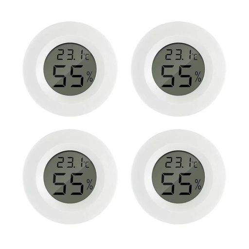 【製品内容】電子湿式温度計4個入。 【LCDディスプレイ】大きくて明るいデジタル画面を備え、乾燥から湿潤までのシンプルな湿度インジケーターも表示される、この室内温度計は、現在の湿度レベルを示す明確な湿度表示が特徴です。この機能により、加湿器や除湿器の調整をサポートし、快適で健康的な室内環境を整える手助けをします。 【使い勝手がよい】テーブルの上や壁に吊るしたり、棚に押し込んだりと、様々な取り付けオプションを備えたコンパクトで洗練されたデザイン。再配置も可能なので、スペースに合わせて自由にお使いいただけます。 【適用シーン】爬虫類ケージ、寝室、孵化場、教室など、様々な場所で使用可能。多用途で実用的な小型デジタル湿度計が、温度と湿度の監視をサポートします。 【せいみつそくりょう】正確なデジタル測定値を提供し、室内湿度の変化を把握することで、快適な室内環境を維持。リアルタイムで湿度レベルを監視し、適切な対策を講じることができます。室内の快適さと健康をサポートします。