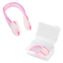 サムコス防水ノーズクリップ水泳用2個セット鼻栓スイムグッズシリコン製再利用可能軽量小型男女兼用水泳初心者水泳活動ケース付き(ピンク)