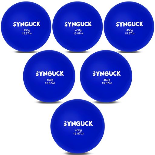 SYNGUCK6パックウェイト付きプライオボールセット(450g/15.87oz)野球&ソフトボールトレーニング用-パワー、ピッチング、打撃の向上-ヨガ、フィットネス、プライオメトリックスに最適-すべて…