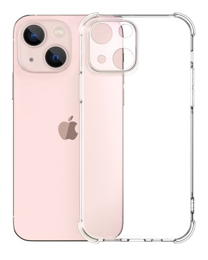 【一体型レンズ保護・エアバッグ・滑り止めマットバンパー】ONESHD全透明iPhone15Plusケース米軍MIL規..