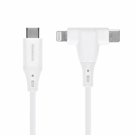 オウルテック2in1ケーブルType-CtoType-C/Lightning対応MFi認証PD60W急速充電データ転送480Mbpsケーブル1mホワイトOWL-CBSCLC10-WH