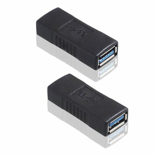 Usb Goods - サムコス2個セット中継アダプタUSB3.0メスメスUSBメスメスブラックUSB3.0延長アダプタUSB3.0変換アダプタ超高速5Gbps対応