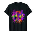 スプラッシュアートマウスプレゼントアニマルネズミの恋人 Tシャツ