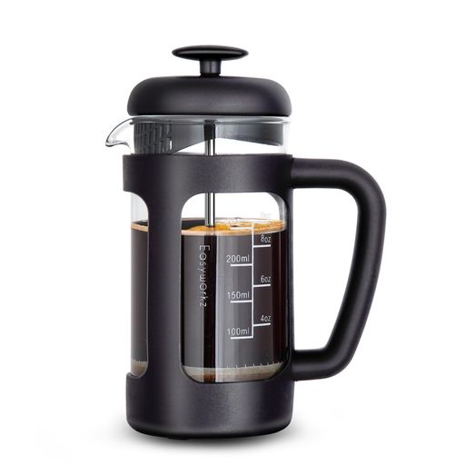 coffee 「革新な 4 レベル濾過システムを備えたフレンチコーヒーポット」最新の製造技術と美しさを組み合わせてこのエレガントなフレンチコーヒーポット、ティーポットをデザインしています。4 段階の極細マイクロステンレススチールメッシュフィルターで、コーヒーや紅茶をフィルターで淹れます。 「プレミアム品質のホウケイ酸ガラスビーカー」カバー、蓋、ハンドルはBPAフリーPP製で、耐熱性と耐摩耗性があります。 ポットに熱湯を入れるとガラスビーカーが熱くなり、高品質のソフトグリップ耐熱ハンドルです。 自由に使えます。 ホウケイ酸ガラスビーカーは耐久性があり、お湯にも安全です。通常のガラスのようにひび割れたり、プラスチックポットのように変わりません。掃除や分解が簡単、食器洗い機も対応する。 「エクスクルーシブ350mlコーヒーメーカー」3杯のブラックコーヒーや紅茶を淹れることができます。このサイズのコーヒーポットは1~2人の要求を満たし、ご家族やご友人へのギフトも最適です。 「簡単に淹れても美味しい」コーヒーとお湯を加えるだけで、自分だけのアロマコーヒーや紅茶をお楽しみましょう。