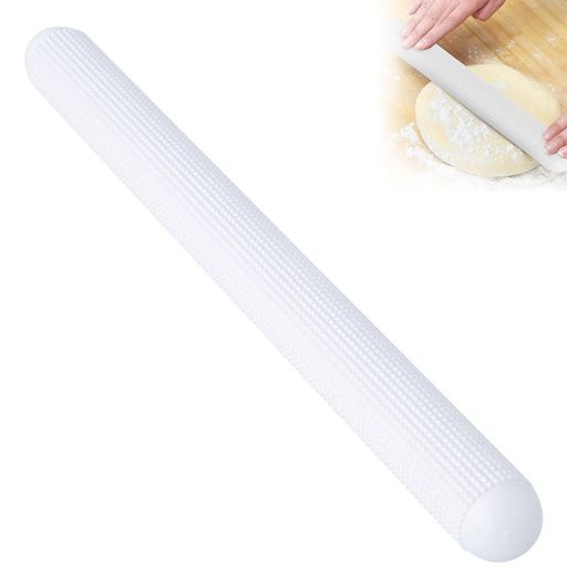 【仕様】ガス抜きめん棒1、サイズ:27cm3.4cm、材質:食品グレードABS樹脂、色:ホワイト。両端のキャップは簡単に取り外し可能。内部に水が入った場合も分解して清掃・乾燥ができ、衛生管理がしやすい設計です。 【立体フローティングポイント設計】特殊な立体浮点デザインが生地を伸ばす際の気泡を効果的に排出し、イーストの発酵を促進。ふっくら柔らかく、焼きムラのない美味しい仕上がりを実現します。 【使いやすさ抜群のフランス型デザイン&amp;分解洗浄可能な構造】ハンドルがなく両端が細いフランス伝統の形状。軽い力でスムーズにローリングでき、繊細な力加減が可能。パイ生地や薄い生地の扱いにも最適です。さらに、両端のキャップは回すだけで簡単に取り外せ、万が一内部に水分が入り込んでも、分解して内部まで完全に乾燥させることが可能。清潔さを保ち、長くお使いいただけます。 【こんな方・こんな時に大活躍】ホームベーカリーで焼いたパンをもっとふっくら美味しく仕上げたい方、本格的なピザやフォカッチャを作りたい方、サクサクのパイ生地や、薄く均一なクッキー生地を伸ばしたい方、パン・お菓子作りが趣味で、道具にこだわりたい方。