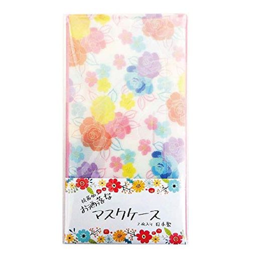 エヒメ紙工お洒落な抗菌マスクケースMC-002-2P薔薇2枚入2個パック エヒメ紙工お洒落な抗菌マスクケースMC-002-2P薔薇2枚入2個パック