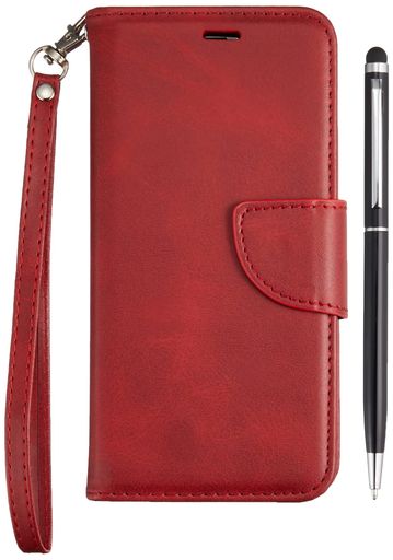 株式会社GLOWiPhone11proストラップ付き手帳型ケースレッド強化ガラス&タッチペン付406-2-02