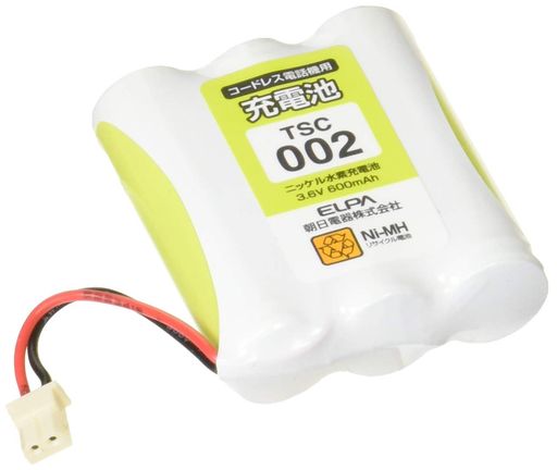 エルパ(ELPA)電話機用充電池パナソニック他同等品電池パック3.6V600mAhニッケル水素充電池TSC-002