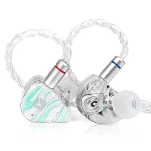 KBEAR KB08 イヤモニ イヤホン 有線 モニターイヤホン 1DD+1BA+2マイクロプレーナー ハイブリッド 平面駆動イヤホン 精密な加工技術&3Dプリント樹脂筐体 イヤフォン 有線 5N高纯度無酸素銅銀メ…
