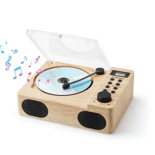 Gelielim CDプレーヤーポータブル FMラジオ CD/MP3/USB/AUXコンセント付き デュア...