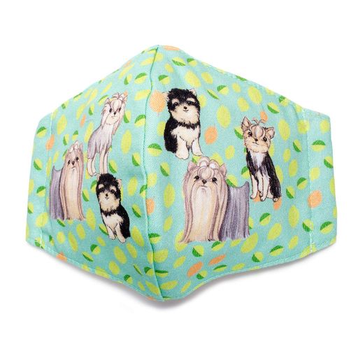 [ペットラバーズ]みんなが元気になるマスク大人用ヨーキーヨークシャーテリアリーフグりーンマスク三層..