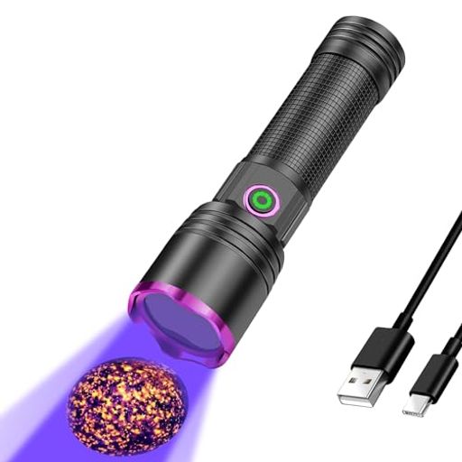 【エクストリーム パワー 365 UV 懐中電灯】専用の 20W 365NM UV LED 懐中電灯で、ラグやカーペットのペットの乾燥した尿汚れなど、蛍光物質や目に見えない汚れが関与するあらゆるシナリオを検出できます。ブラックライト懐中電灯は強力で、暗闇で最大 20 フィート離れた場所まで届き、専門的な用途に最適なプロフェッショナルなブラックライトになります! 【365NM UV トーチ ブラックレンズ フィルター付き】XLENTGEN の紫外線懐中電灯は特別なブラックフィルター光学レンズを搭載し、不要な可視の迷光を遮断し、紫外線をより純粋にします。紫色の光が目を眩ますことはありません。 【幅広い用途】この 365 uv ブラックライト懐中電灯は、シーツやカーペットのチェックなどの深度クリーニングに使用でき、肉眼では見えない微小な汚れを明らかにします。サソリの観察、ヨーパーライト、トマトホーンワームの観察、あるいは紛失したゴルフボールの探し出しなどのアウトドア活動に使用すると、暗闇で蛍光を発します。