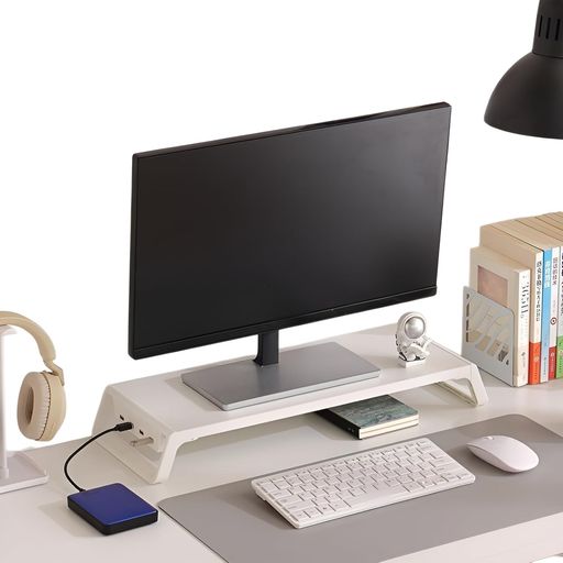 Yuesin モニター台 卓上 USB パソコン台 USBポート付き データ転送 モニタースタンド ディスプレイ PC台 姿勢改善 キーボード 収納 ノートパソコン/プリンター/iMacに適用 USBケーブル付き 耐荷…