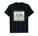 アンティークの世界地図レオンハルトオイラー1760地理ノベルティギフトTシャツ