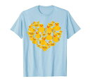 ラバーダックラブアンドハートアヒルクックバレンタインデーTシャツ