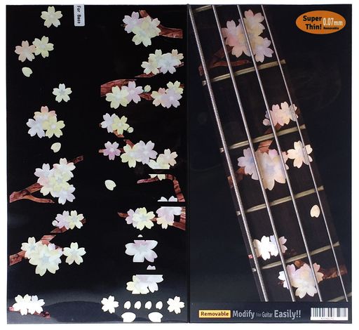 既存のドットマーク(6mm以内)がキレイに隠れます 12フレットの離れドットも対応しています。 ベーシスト達のステッカー。貼り方説明書付 本物の貝・インレイのようなステッカー。 貼った後はフィンガーイースやレモンオイルも使えます。