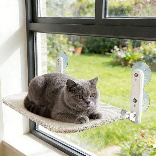 猫用ハンモック 強力吸盤で安定して耐荷重:大型厚手の強力吸盤と補強金属フレームを採用した猫用窓ハンモックは、耐荷重は 20kg に対応。安定して揺れることがなく、猫が飛び跳ねて遊んでも安心で、落下の不安を完全に解消します 通気性の良い快適な素材:窓用キャットハンモックは高弾力で通気性の良いメッシュ素材を使用し、夏でも蒸れにくく快適です。高密度編みネットは丈夫でへたりにくく、柔らかく体を支えるため、長時間休んでも心地よく過ごせます 安心で実用的なデザイン:使いやすい 52x30cm のサイズに設計された吸盤式キャットベッドは、猫が体を丸めたり伸ばしたり自由にでき、リラックスして眠れます。工具不要で穴あけもなく、吸着するだけで簡単設置でき、取り外しとお手入れも手軽です 省スペースで場所を取らない:壁掛け吊り下げデザインの猫用窓用ベッドは床のスペースを取らず、使わない時は折りたたんで収納できます。カーテンの開け閉めにも影響しません 猫の本能を満たす:窓に張り付くデザインで猫用高空ハンモックとして最適な展望スペースを実現。