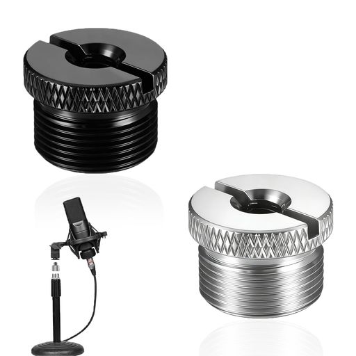 【セット内容】2サイズの変換ネジ(1/4”・5/8”)がセット。外ネジ5/8”、内ネジ1/4”の両対応で、マイクスタンド・三脚など接続部の互換性を高め、部品の紛失・破損を防ぎます。 【高耐久素材】防錆性に優れたアルミニウム合金を採用。軽量でありながら強度を確保し、カメラ・マイク機器の長期安定使用をサポートします。 【精密設計】高精度加工でねじ切りが滑らか、バリなし。コンパクトで持ち運びしやすく、カメラ・三脚・マイクスタンドなどへの取り付けに最適です。 【簡単取り付け】操作性に配慮したグリップ形状で、手でしっかり握れ、工具なしでも簡単に着脱可能。シルバーカラーで機器との調和も良いです。 【広範な互換性】1/4インチと5/8インチの変換に対応。マイクスタンド、三脚、ボールヘッド、ライトスタンド、DSLRカメラ、ビデオカメラなど、多彩な機材接続に便利です。