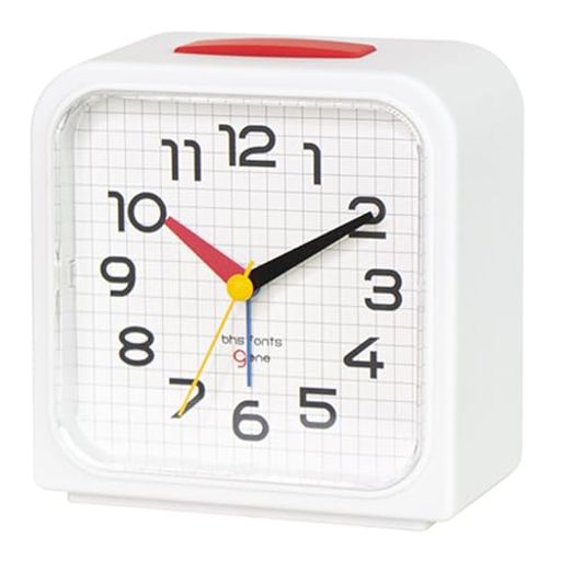 Alessi - エルコミューン卓上時計バウハウスGENEALARMCLOCKBayerAlarmSQホワイトDCL-005