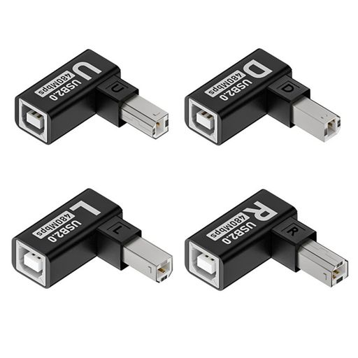 NFHK4pcs/lotUSB2.0のタイプBプリンター走査器のための女性の延長アダプターの横の縦によって曲げられ..