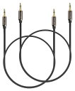FOSPOWER(4.5MX2本セット)ステレオオーディオケーブルヘッドホンコードAUXケーブル(オス-オス)【標準3.5MMジャックAUX接続|ステレオミニプラグ|(2)