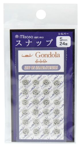 ミササ (misasa) 手芸 材料 スナップ ボタン 5mm 24個付き シルバー No. 9410