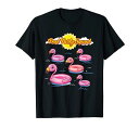 プールパーティスクワッドピンクフラミンゴフローターフロックサマーパーティTシャツ