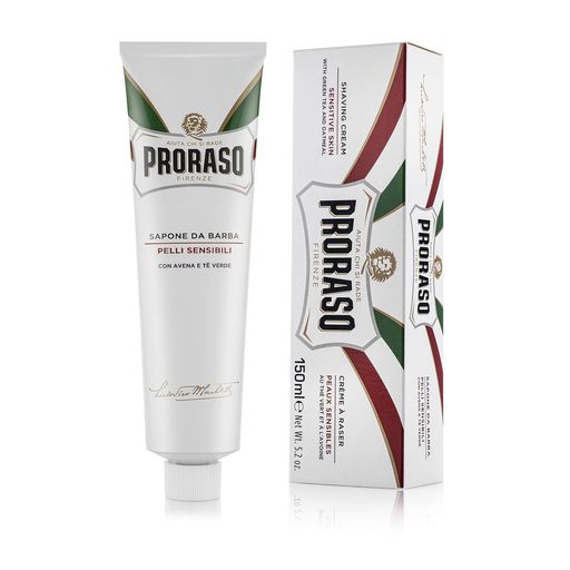 PRORASO(ポロラーソ)シェービングクリームセンシティブ髭剃りメンズシェービングフォーム敏感肌グリーンティーイタリア製150ml150ミリリットル(x1)