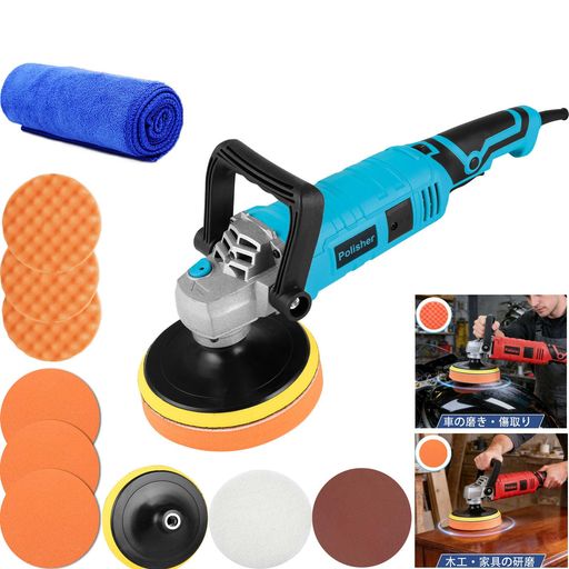 【プロ仕様のハイパワー1100Wモーター】SETIEPPポリッシャーは業務用強化型1100Wの強力モーターを搭載し、効率的で耐久性に優れた研磨作業を実現します。最高回転数3,500rpmのハイパワーで、頑固な水垢や細かい傷も短時間でしっかり研磨します。酸化被膜やスクラッチ傷はもちろん、車体本来の輝きを取り戻す作業まで、本製品一台で幅広く対応可能。短時間で愛車を新品のようなツヤに導きます。さらに、新設計の定出力制御基板を内蔵しており、過熱を抑えながら長時間の連続使用が可能です。パワーダウン知らずで安定した研磨作業をお約束します。 【7段階変速で用途に合わせて選べる】車種や塗装状態、研磨レベルに合わせて選べる7段階変速機能(800〜3,500rpm)を搭載。回転速度範囲は 800/1300/1800/2300/2800/3500回転/分(RPM)です。(1-3档 (低速):ワックスがけ・艶出し、4-5档 (中速):軽い研磨、6-7档 (高速):本格研磨・傷取り)繊細なバフがけから強力な汚れ落としまで、素材や作業内容に応じて最適な回転数をダイヤル一つで自由に調節できます。